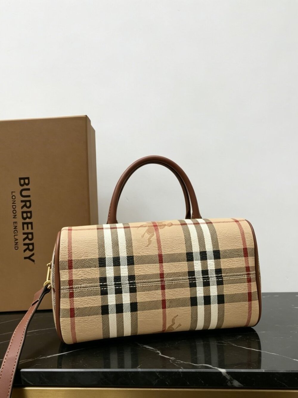 Burberry Mini Check Bowling Bag - Picture 2 of 6